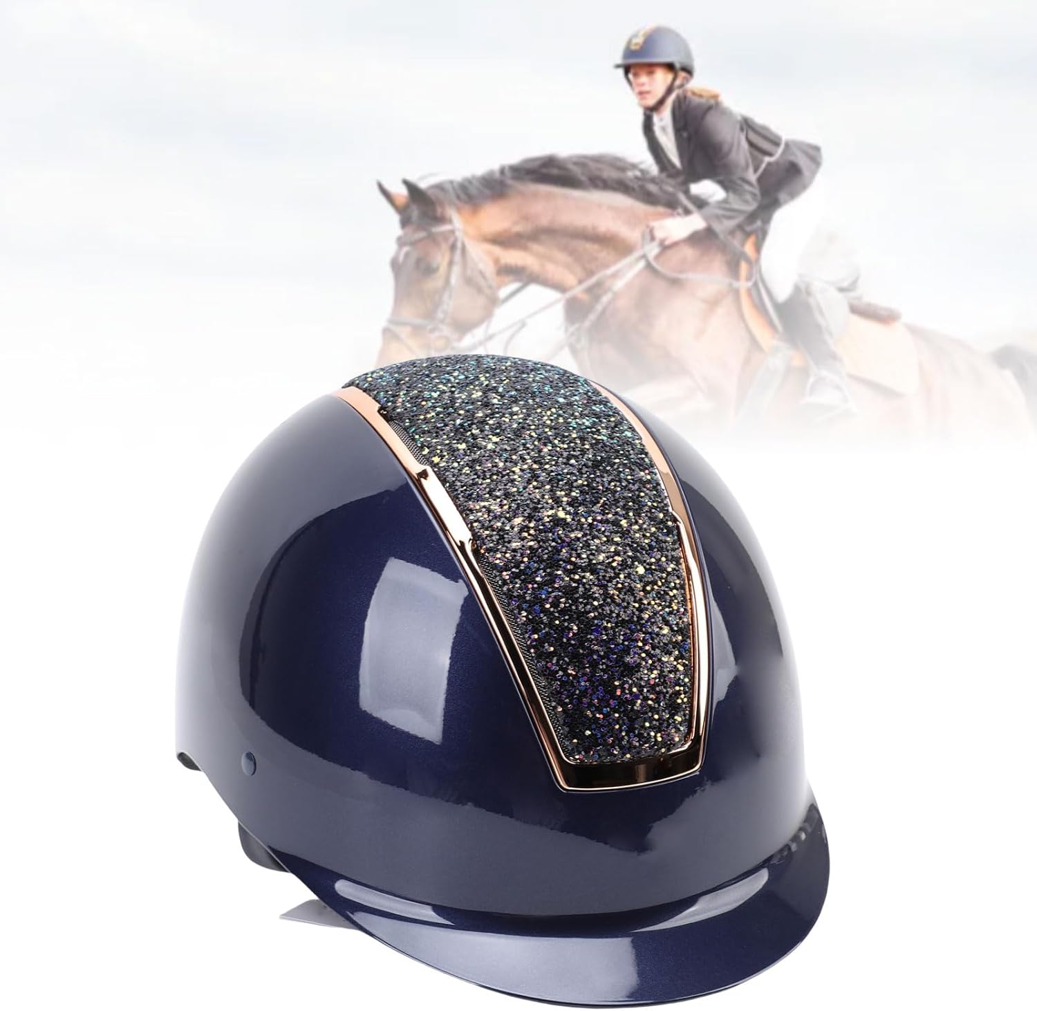 SUNGOOYUE Horse Riding Helmet,Riding Safety Helmet with Cushioning & Detachable Liner for Shock Absorption & Comfort Size Adjustable Blue