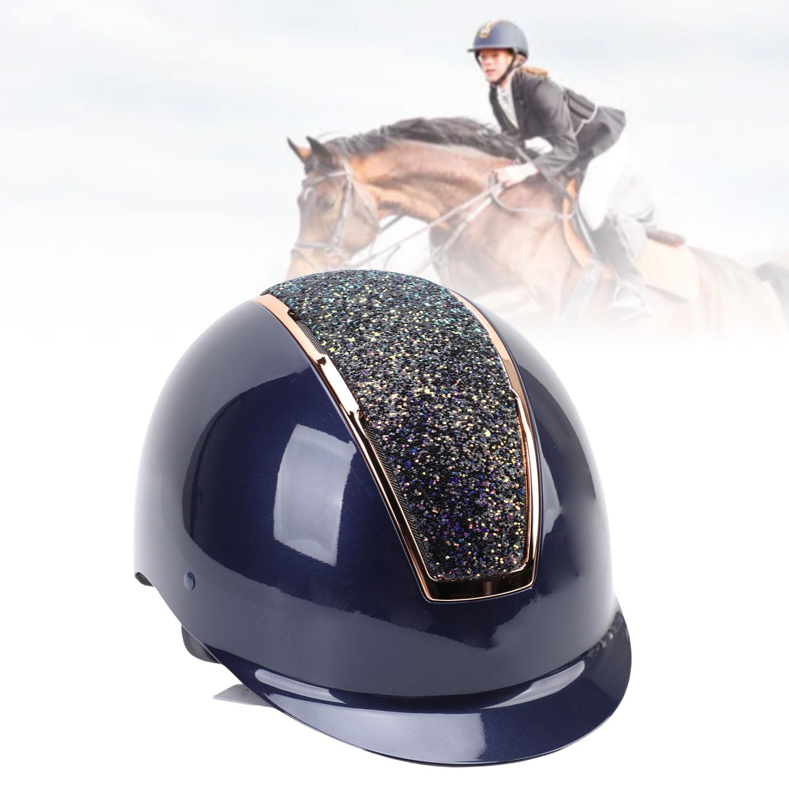 Casco para Montar a Caballo, Casco Ecuestre Protector Transpirable Ajustable ABS EPS con Forro Desmontable, para Equipo de Equitación (L)