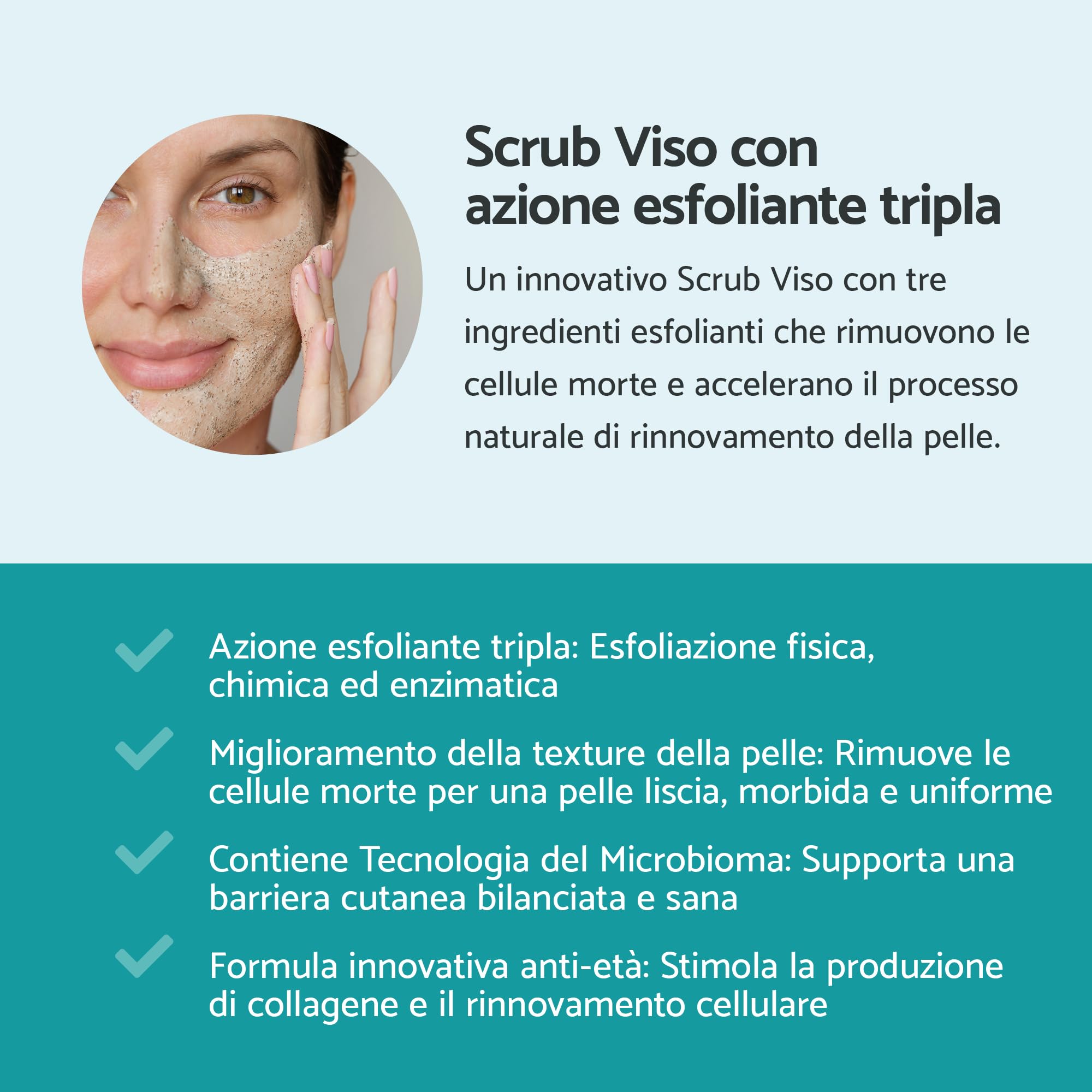 Remescar Scrub Viso Esfoliante – Detergente Viso Purificante ai Micrograni – Elimina Cellule Morte e Impurità – Pelle Liscia e Luminosa – per Tutti i Tipi di Pelle