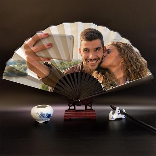 Miniatura 4 de WERWAES Abanicos plegables personalizados con foto y texto, para bodas, bailes, fiestas, abanicos de mano, abanicos plegables de mano, abanicos