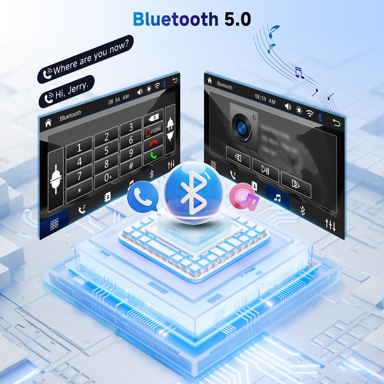 VECHTEL Autoradio 1 Din avec Carplay Android Auto sans Fil, 9 Pouces IPS HD Écran Tactile Poste Radio Voiture Soutien Bluetooth Radio AM/FM/RDS EQ USB Mirror Link SWC MIC Caméra de Recul