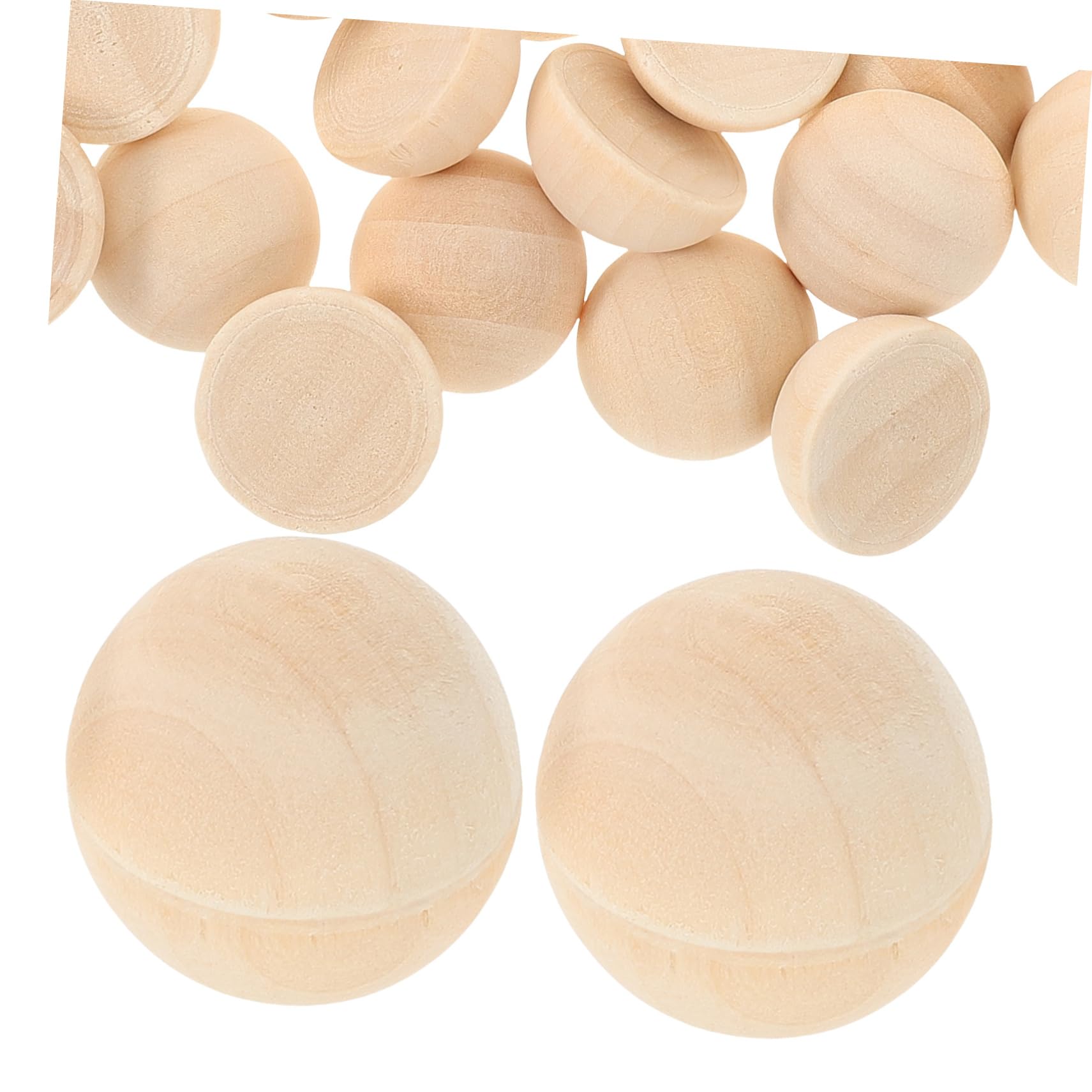 Operitacx 400 Pezzi Decorazione Di Perline Di Legno Mezze Perline Di Legno Palline Di Finite Mezze Di Creazione Artigianale Ciondoli Sciolti Di