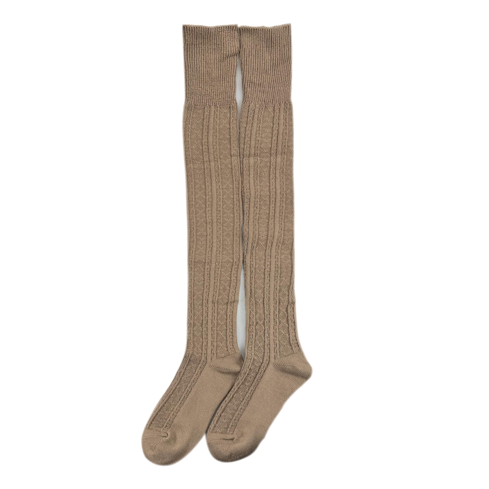 Bestjybt Calcetines altos hasta el muslo para mujer, de algodón, cálidos, por encima de la rodilla, calcetines largos hasta la rodilla, calentadores de piernas