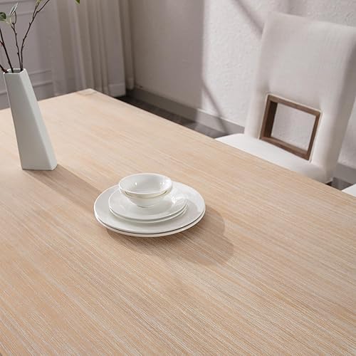 Miniatura 4 de Mesa de comedor de granja de 59 pulgadas, mesa de cocina de madera maciza, mesa grande y resistente para desayuno, para sala de estar, comedor,