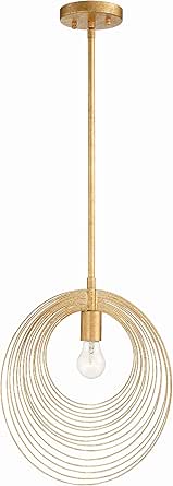 Crystorama Doral 1 Light Renaissance Gold Pendant