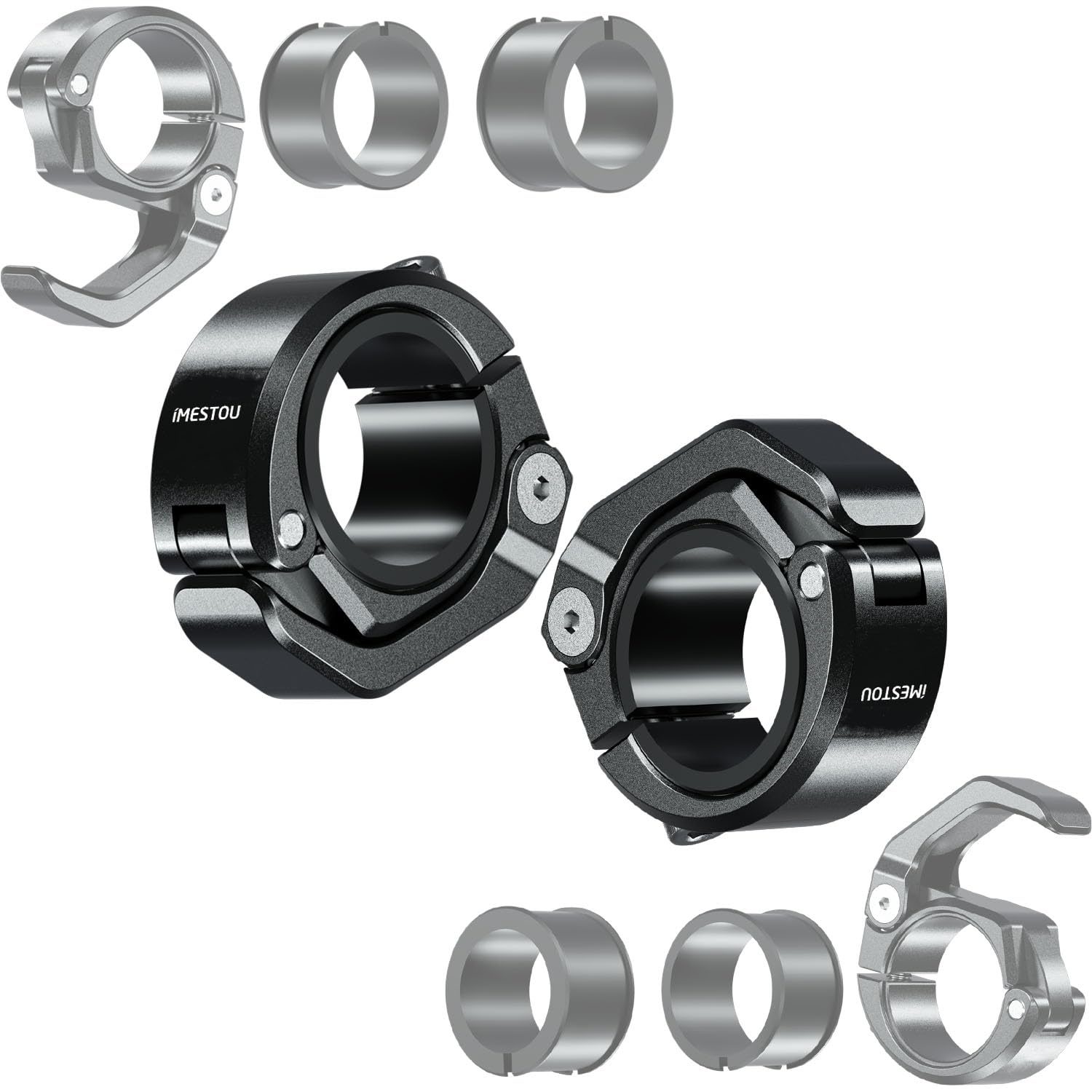 iMESOTU Haki na kierownicę motocyklową, 5 kg, wytrzymały składany hak ze stopu aluminium, szybkie odpinanie, do roweru, hulajnogi elektrycznej, 22-25,4-28,6 mm, kierownica do kasku/torby na zakupy, 2