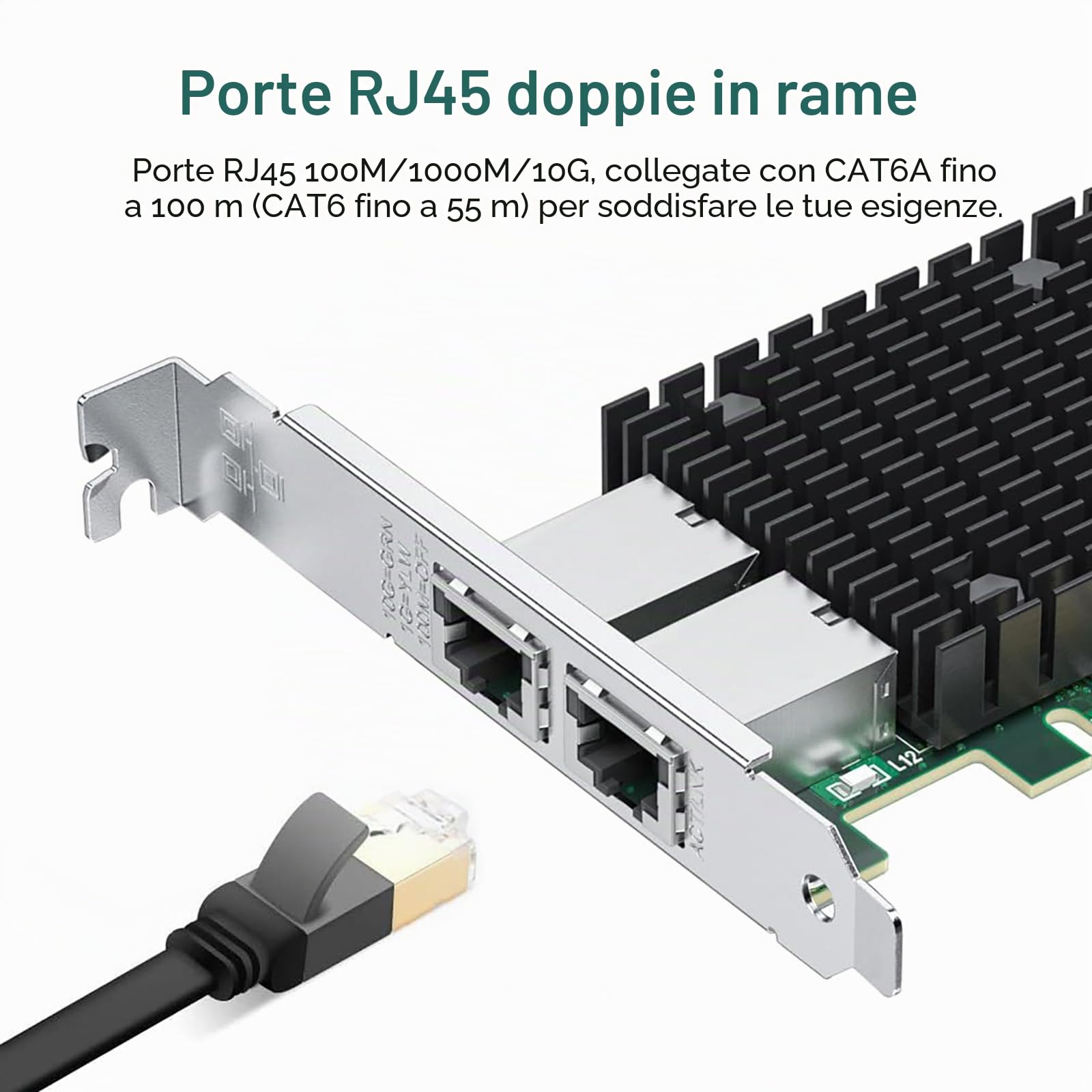 ipolex Scheda di rete da 10 Gb, 2 porte RJ45, scheda di rete 10GbE rispetto a Intel X540-T2, supporto Windows Server/Windows/Linux/VMware (non supporto MAC)