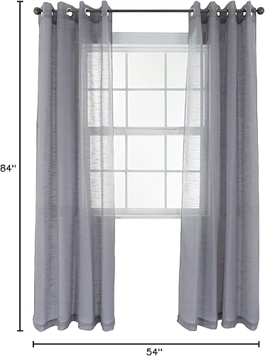 Miniatura 4 de Lavish Home Mia Jacquard - Cortina individual con ojales, 84 pulgadas, color gris