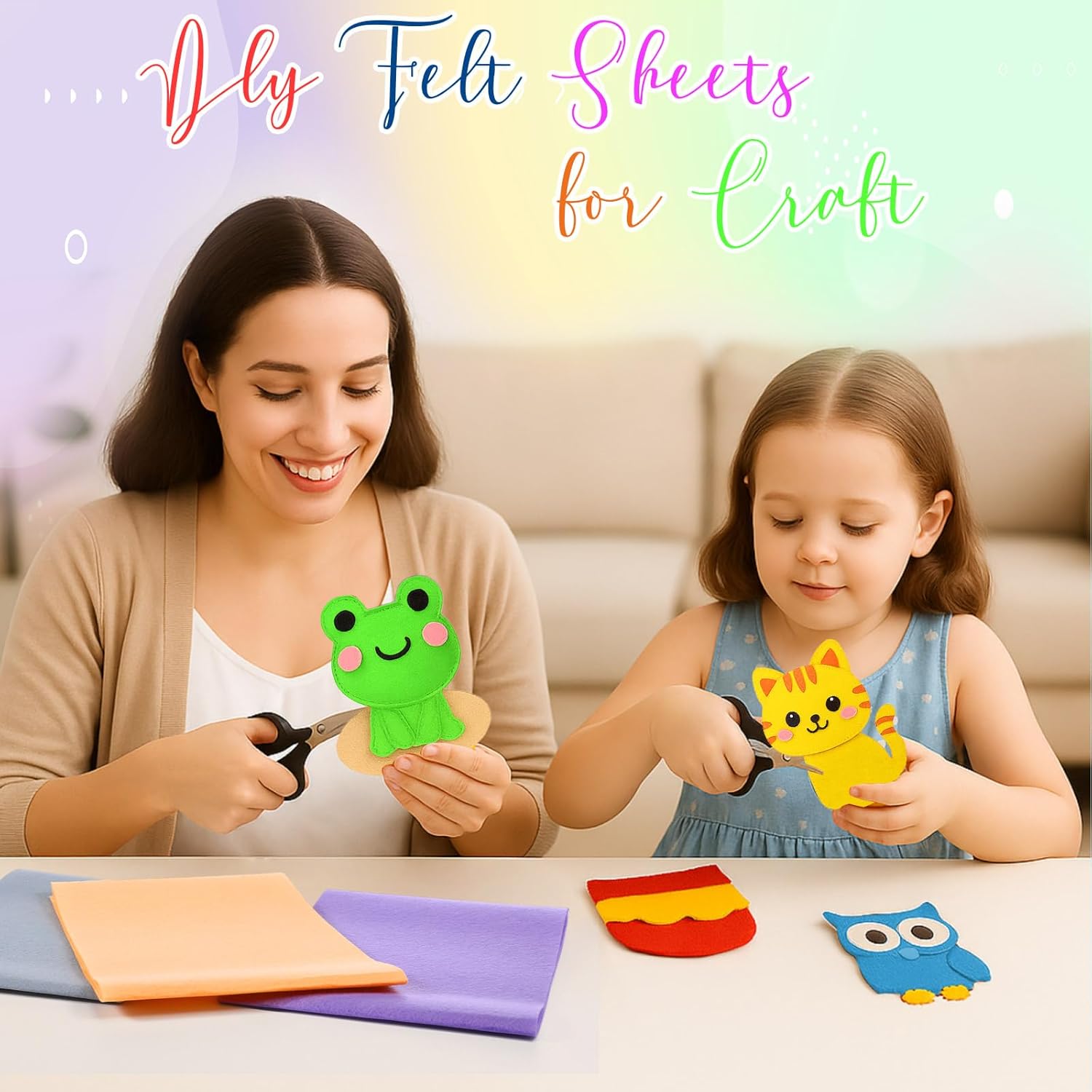 40 Rolls 8 x 35 Inches Felt Sheet for Crafts, 20 Assorted Colors Felt Fabric Squares for Back to School Fall Thanksgiving Halloween Xmas DIY Sewing Crafts Party Decoration(Fresh Color)