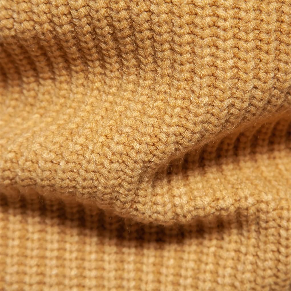 [Bciopll] スタンドカラーニットリブ裾スリットプルオーバーセーター男性用ソリッドカラーカジュアルビジネスニットジャンパー