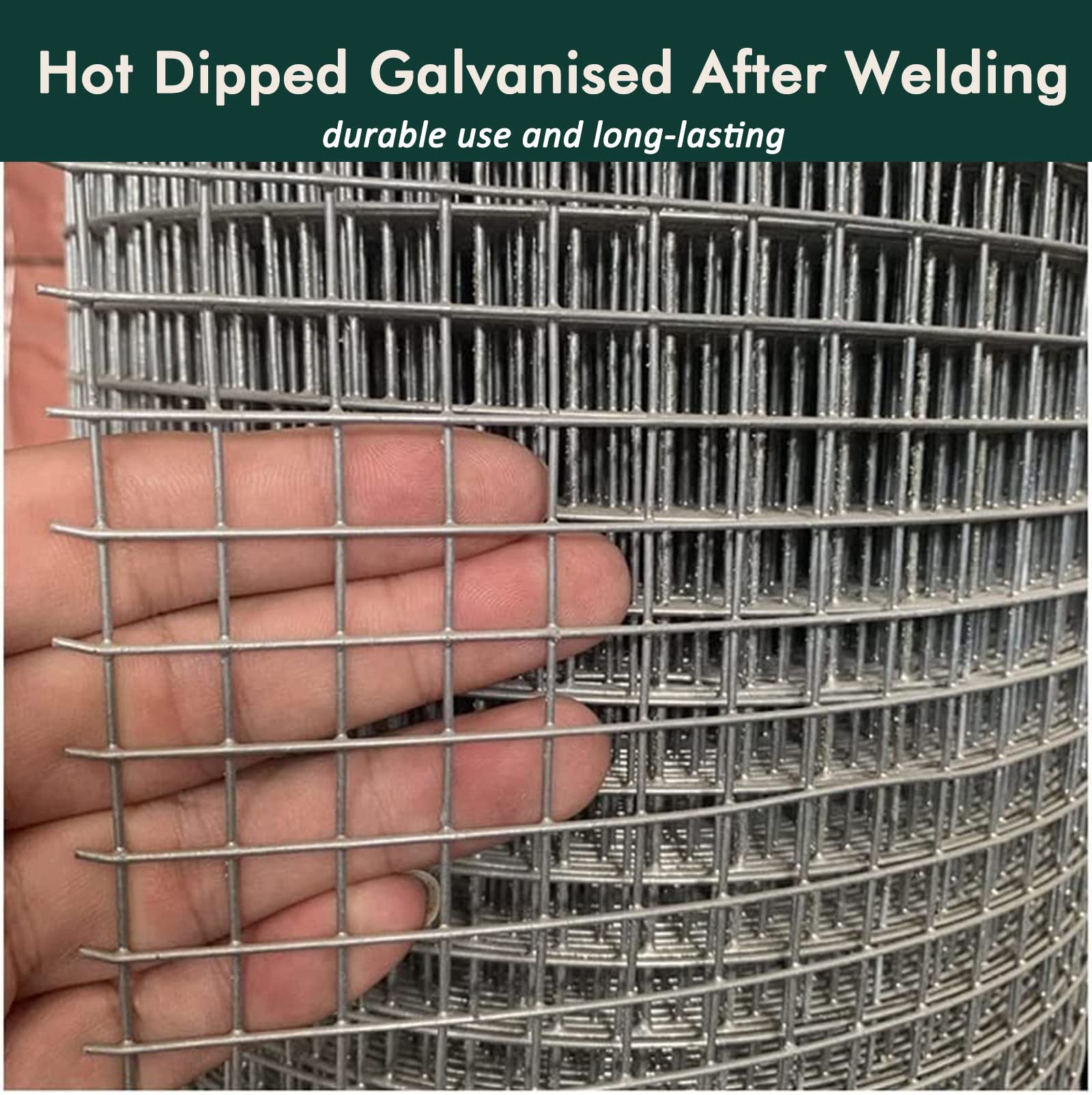 Rodent Mesh Roll 2ft X 49ft, Galvanised Welded Mesh Wire Fence Garden Netting For Stop Rat - View #10