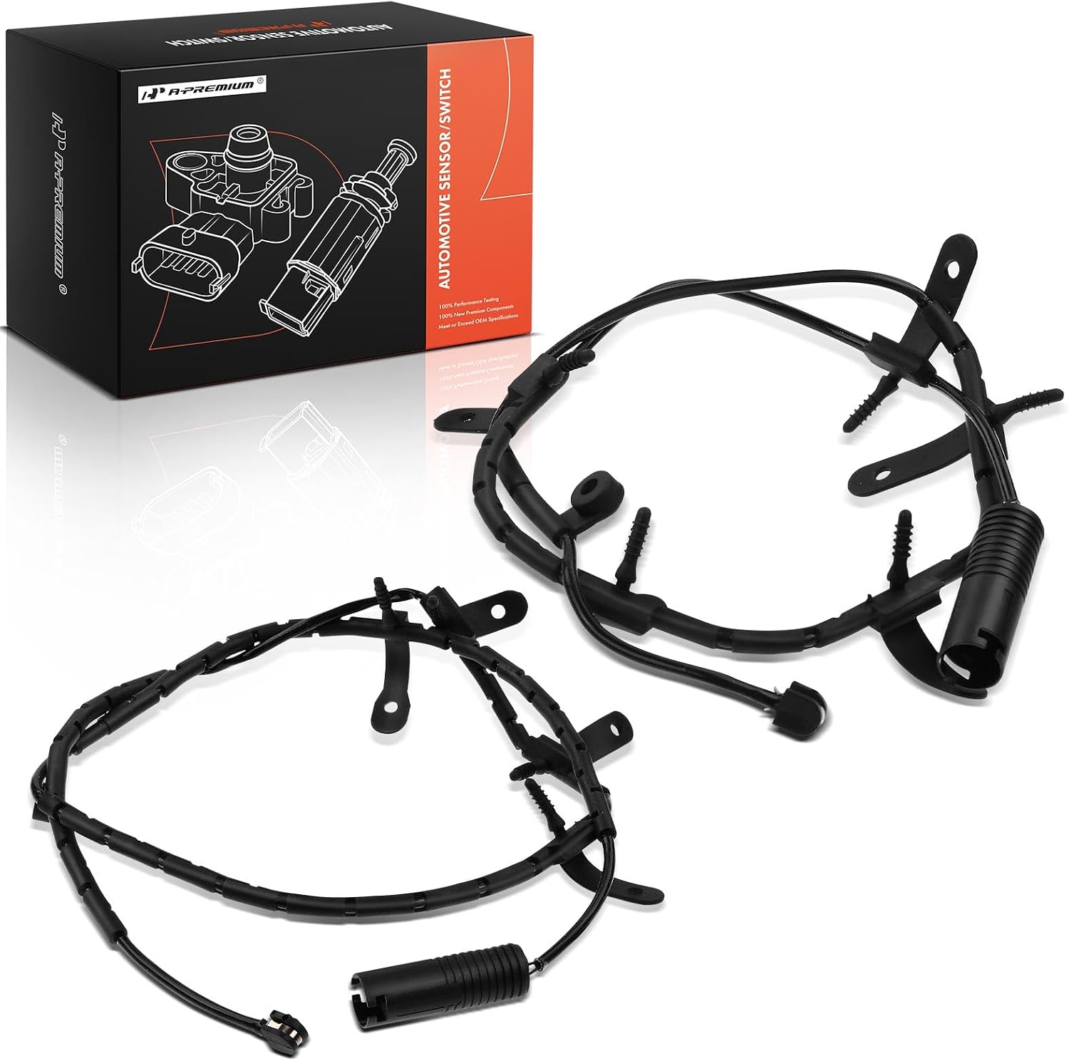 A-Premium Front and Rear Disc Brake Pad Wear Sensors Compatible with Mini R50/R53 Series Cooper 2003-2008 L4 1.6L, 2-PC Set