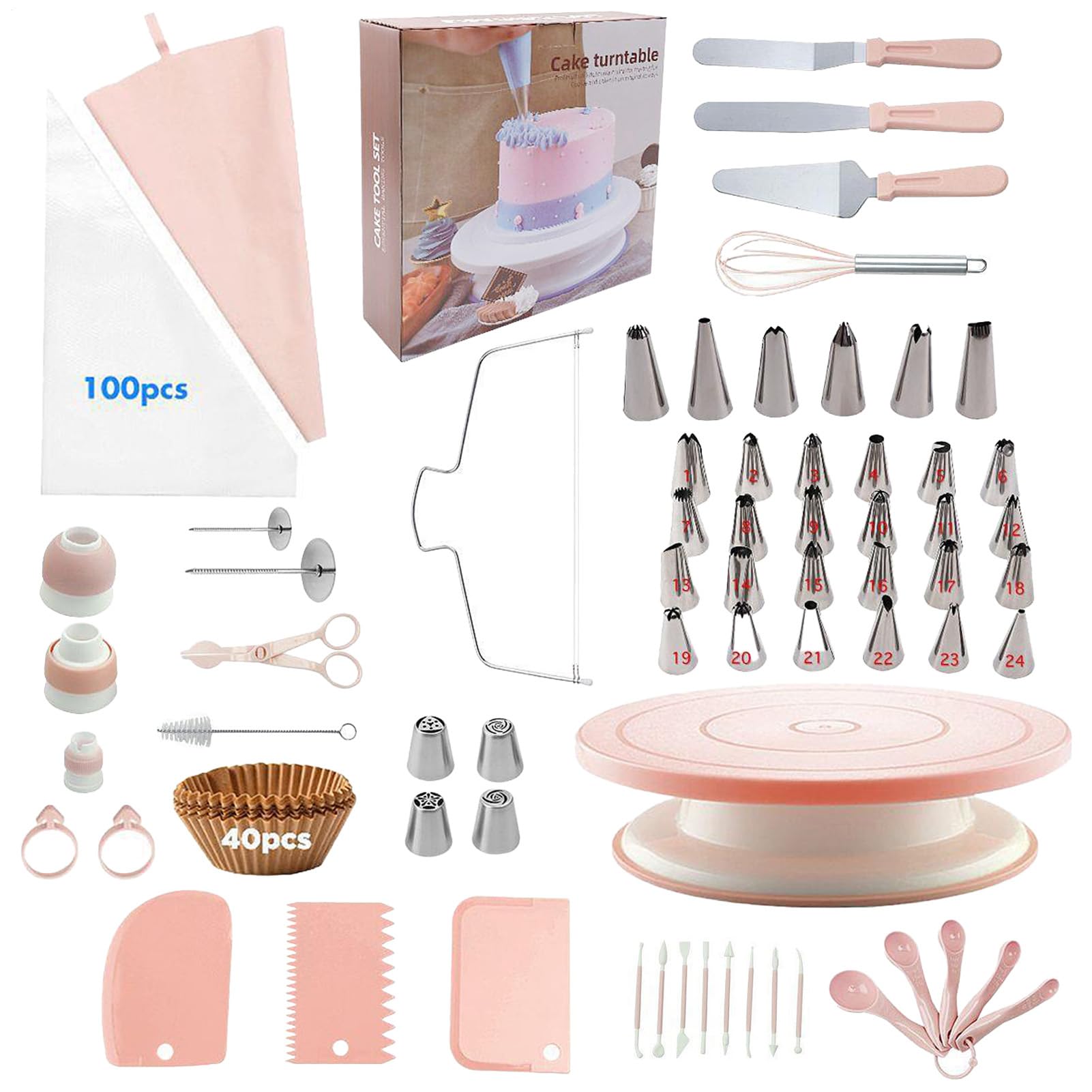 Kit Decorazione Cupcake Attrezzo per Cupcake da Festa | Strumenti Per La Decorazione Di Torte Per Principianti Professionisti Cucina Compleanni Riunioni Familiari Feste Vacanze