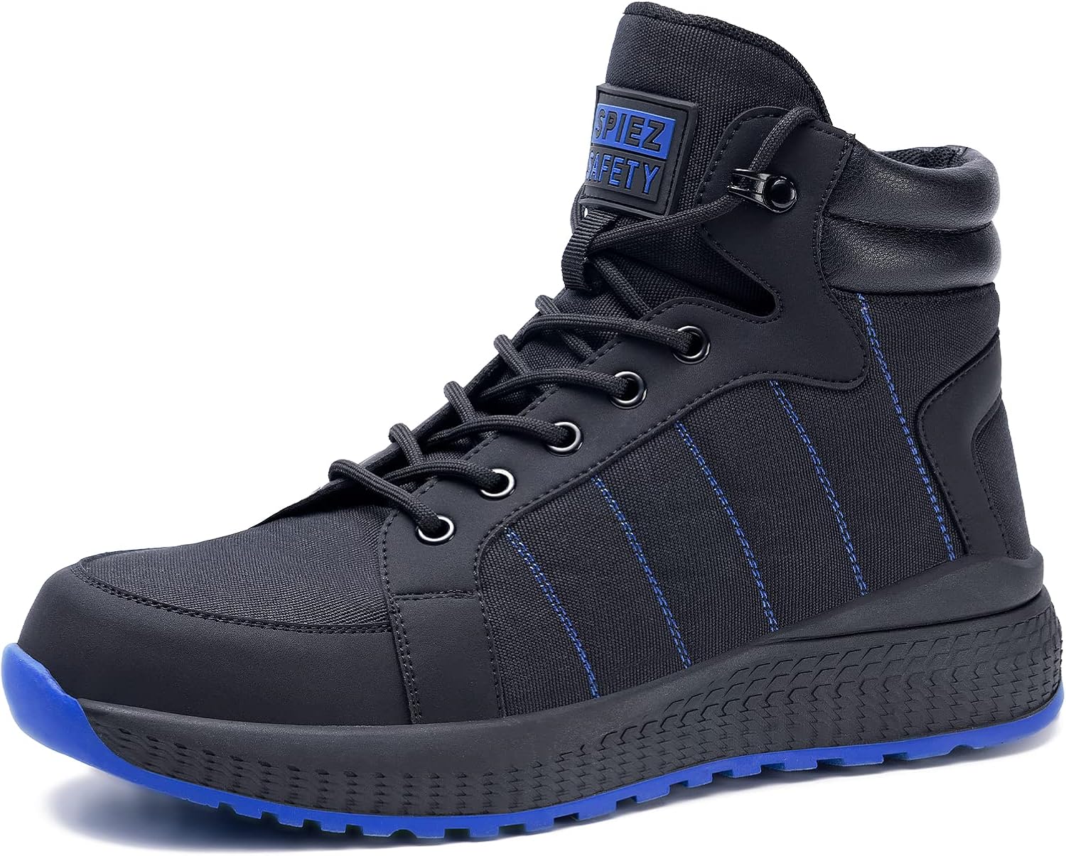 SPIEZ Steel Toe Shoes for Men, Comfortable Mens Safety Boots with Puncture Proof Insole, Work Boots for Work and Daily Wear