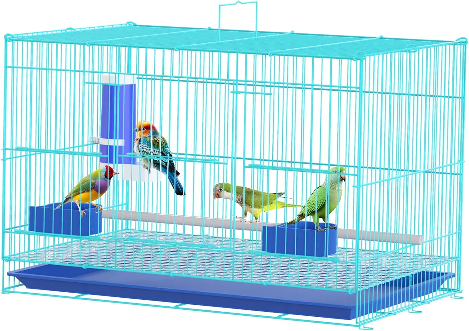 Metal Bird Cage – 20-Inch Spacious Haven with 0.4-Inch High-Density Bars for Small to Medium Birds | Parrots, Finches, Cockatiels & More