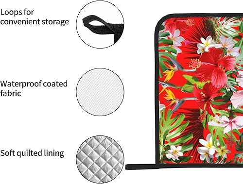 Miniatura 5 de Juego de 2 soportes para ollas florales hawaianas tropicales para cocina, resistentes al calor, soporte para ollas, almohadilla caliente, tapete