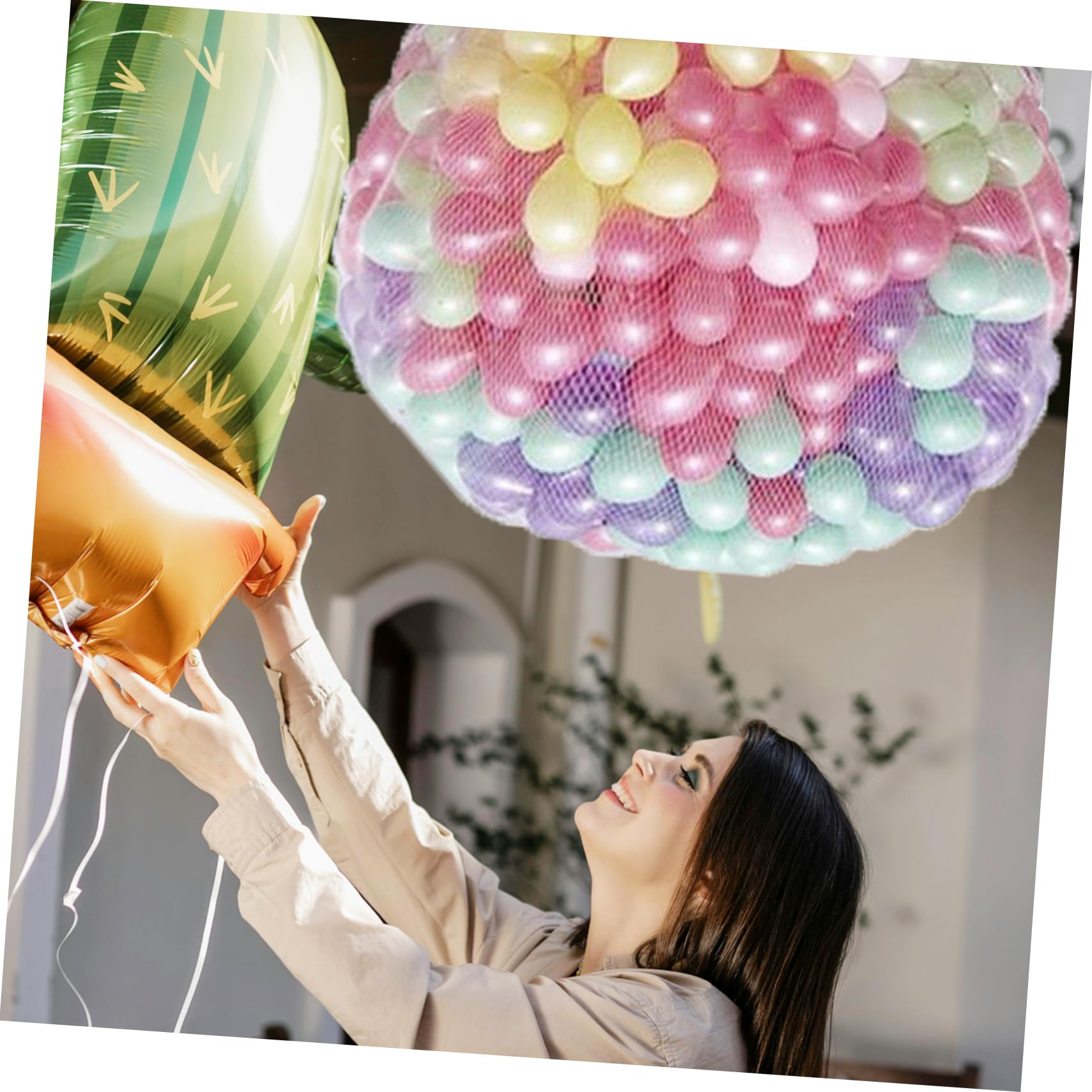 Alipis Kunststoff Ballonabwurfnetz für Große Ballons 500 Stück Weiß mit Ballonschutzfunktion für Party und Halloween Geeignet
