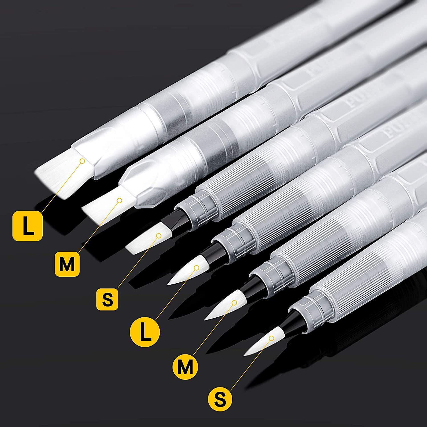 Xeerabdi Watercolor Brush Pen - 6PCS Set Refillable Markers with Rich,Blendable Colors for Art,Sketching and Coloring 1