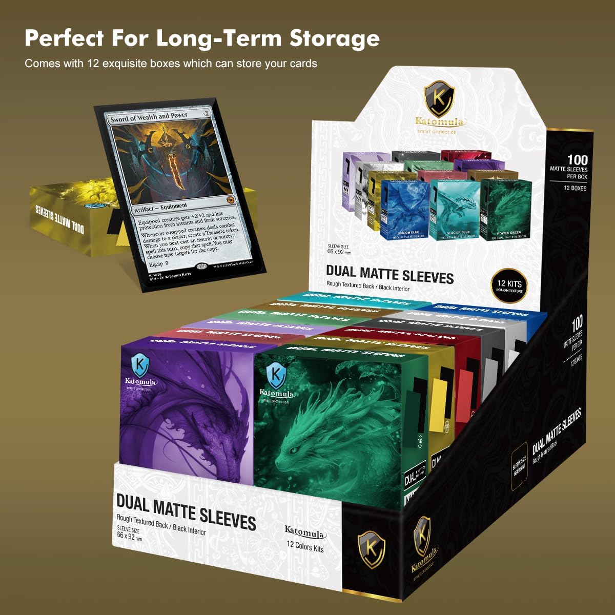 Lightning Yellow Dual Matte Card Sleeves, Katomula Card Sleeves for MTG, Standard Card Sleeve for MTG, PKM, Flesh & Blood