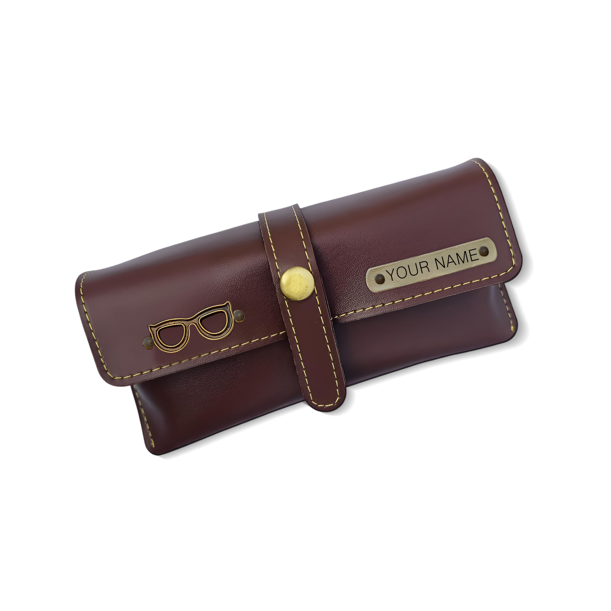 Personalized Eyewear Case with Charm- Artificial Leather- Gift for Men,Women, Friends, Family- Stylish & Protective Case for Eyewear- Ideal for Birthdays, Anniversaries,Special Occasions - Brown-image-23