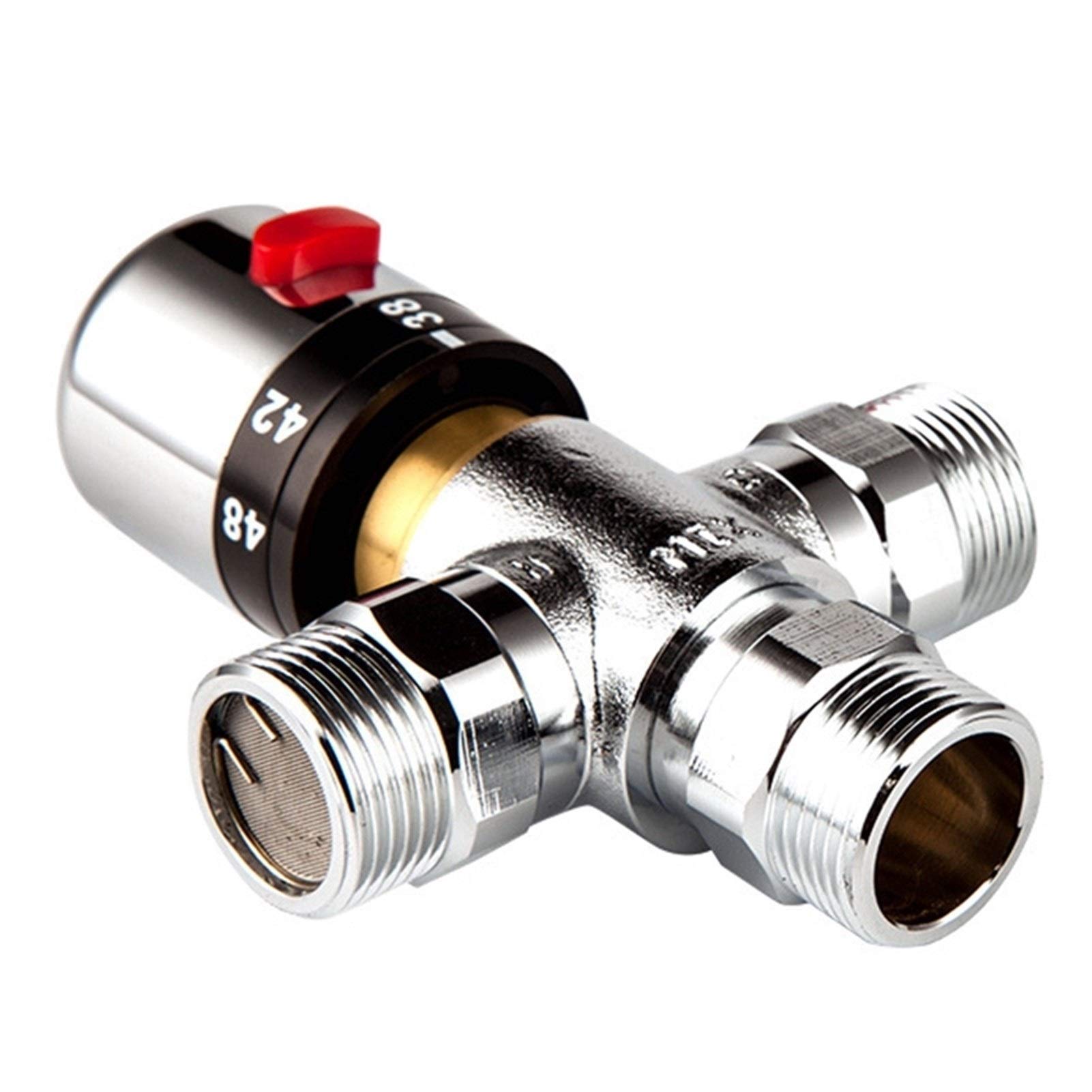 Soupape de mélange thermostatique à 3 voies cuivre solide 3/4 pouces chauffe-eau solaire Régulation la vanne régulation température,Utilitaire universel