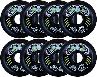 Inline Skate Wheels, Replacement Roller Skating Wheels Inline Skate Wheels 72mm/76mm/80mm,85A Flat Flower Wheel,Indoor Outdoor Roller Blade Wheel Replacement (8 Wheels),Black,72mm