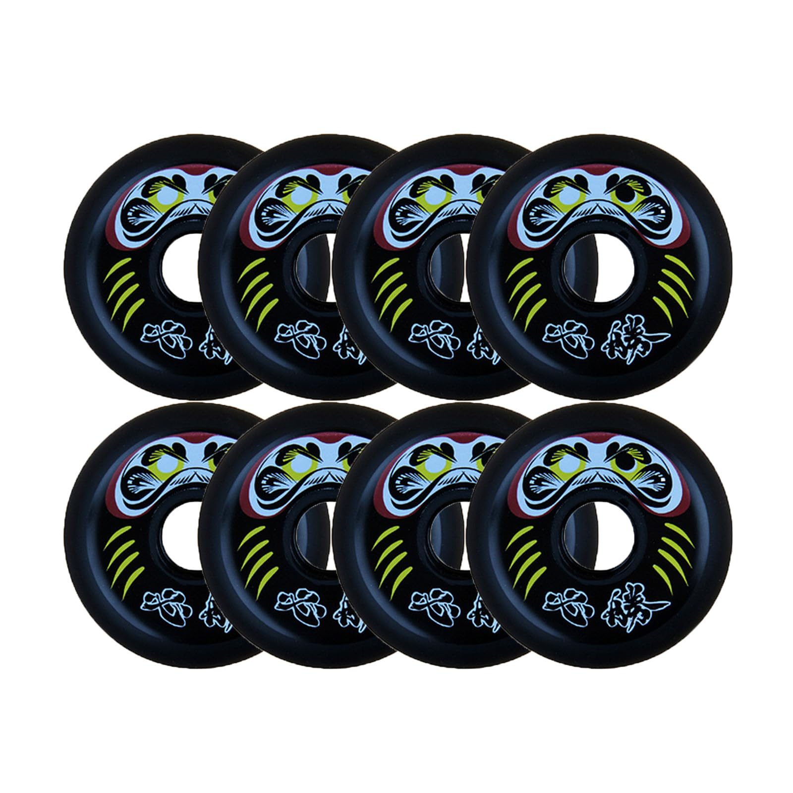 IBOWZ Ruote di Ricambio per Interni Ruote per Pattini in Linea 72mm/76mm/80mm, Ruota per Fiori Piatti 85A, Sostituzione Ruota per Pattini per Interni ed Esterni (8 Ruote),Nero,76mm