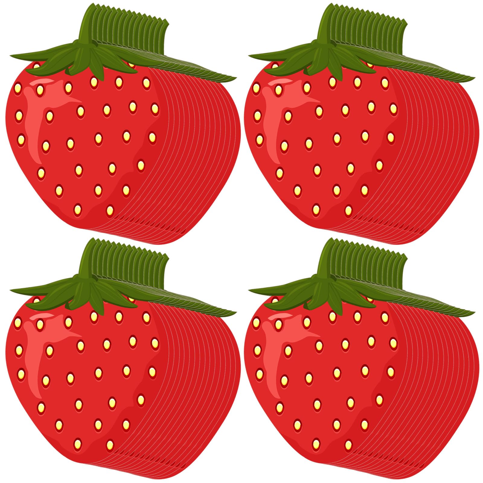 Lewtemi 60 Pcs 5.9 x 5.1 Inch Sweet Strawberry Decorations - Strawberry Party Cutouts & Centerpieces for Summer Fruit Theme Parties & Baby Showers