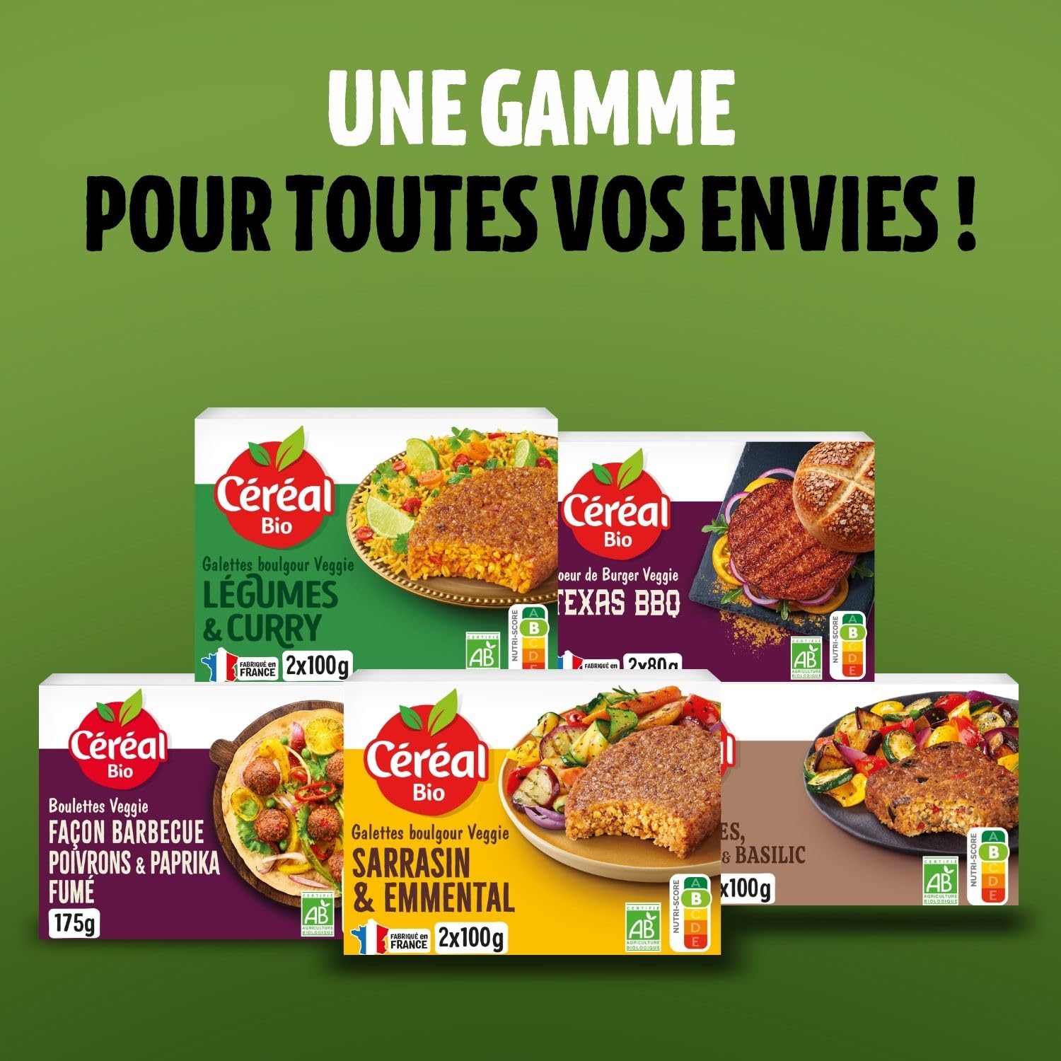 CÉRÉAL BIO – Croq'Soja Curry & Pavot – Plat Végan Bio – Repas Simple et Rapide à Réchauffer – Nutriscore A – 200 g