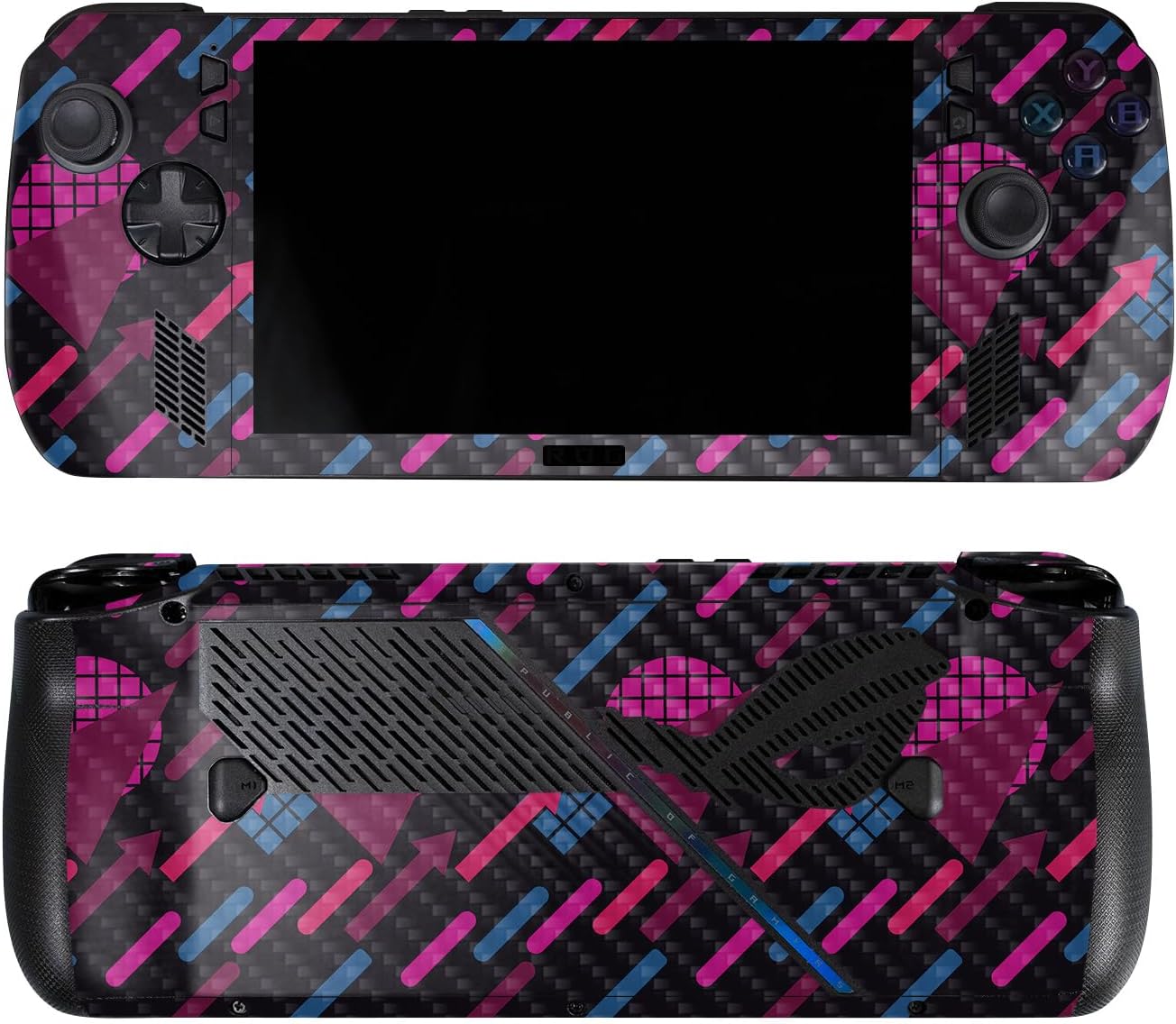 Glossy Glitter Skin Compatible with Asus ROG Ally X - Blue Stars - Premium 3M Vinyl Protective Wrap Decal Cover - Easy to Apply | Crafted in The USA by MightySkins