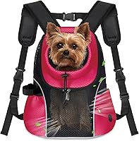 Vista 19 de WOYYHO Mochila Transportadora para Mascotas Perros, Mochila Frontal para Perros Pequeños, Mochila de Viaje para Perros de Malla Ventilada