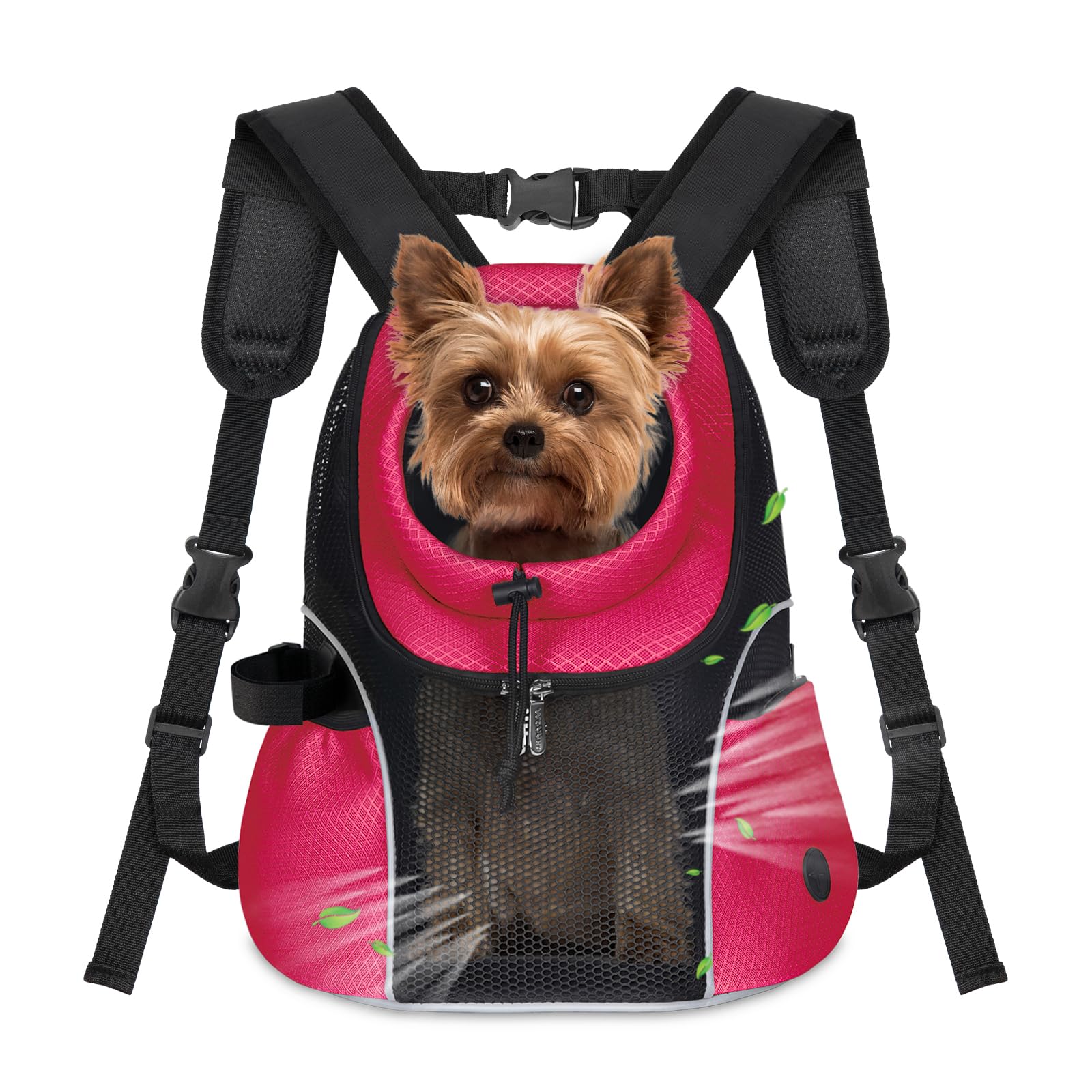 WOYYHO Pet Dog Carrier Backpack Small Dog Front Backpack Ventilated Mesh Dog Travel Back Pack with Safety Belt for Travel Hiking Cycling Outdoor