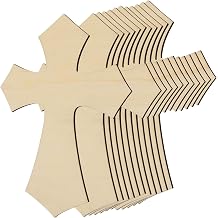 KEILEOHO 12 PCS 12 Inch Wooden Cross, Unfinished Wood Cross, Wood Cutout, Cross Decor for Crafts Halloween and Christmas Decorations DIY Project