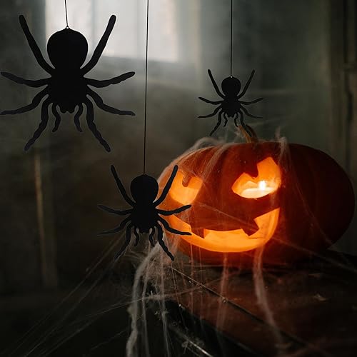 Miniatura 7 de Tuokiuhn Decoración de araña, decoración de Halloween, araña de metal adecuada para interiores y exteriores, patio, césped, jardín, pared, hogar,