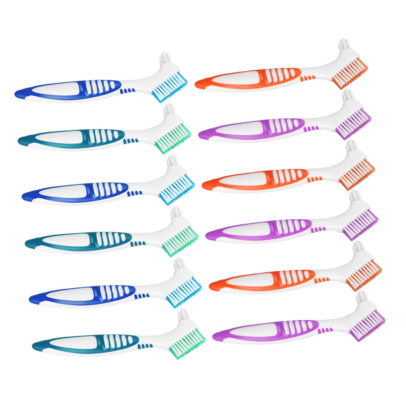 12 Pezzi Spazzolini Doppia Testa per Protesi Dentali Spazzole Dure Doppio Lato per Pulizia Ortodontica Compatti e Portatili per Casa e Viaggio Delicata di Denti Finti e Apparecchi