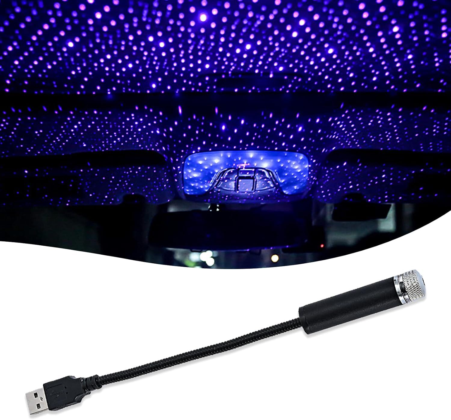 USB Star Projector Night Light,Adjustable Romantic Starry Sky Projector Car Light,Portable Atmosphere Decorative Auto Roof Light for Various Occasions,Tools and Home Improvement,Blue Wall Lights