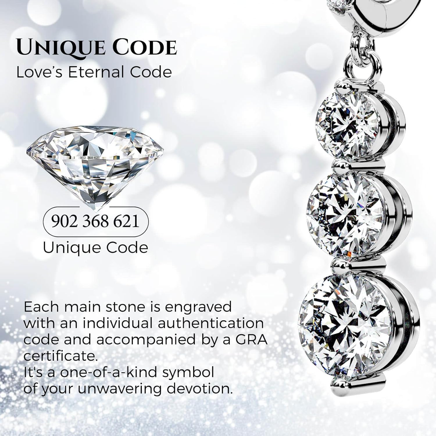 Moissanite Three-stone Diamond Drop Earrings for Women S925 Rodium Vermeil Sterling Silver Trilogy Dangle for Wife Girlfriend Mom Gifts for Her Daughter on Birthday Wedding Anniversary - Image 5