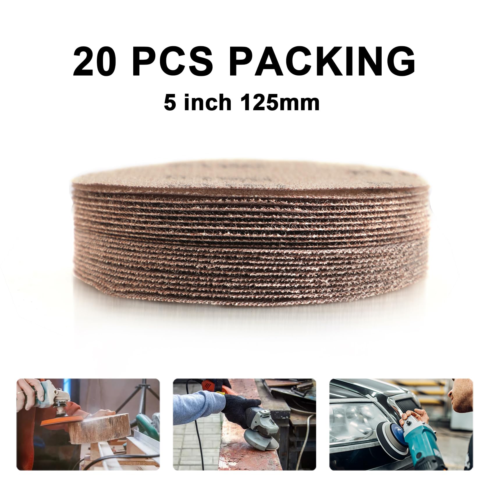 Kcmell 125mm Mesh Sanding Discs 20Pcs,5 Inch Hook & Loop Sanding Pads - Image 3
