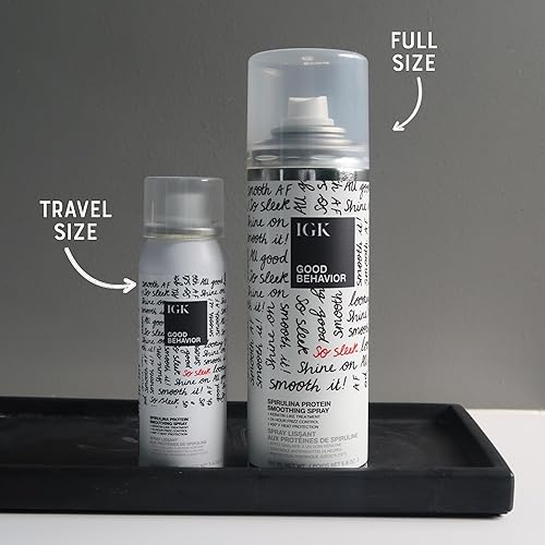 Miniatura 17 de IGK GOOD BEHAVIOR Spirulina Protein Smoothing Spray Tratamiento similar a la queratina + control de encrespamiento + protector de calor Vegano +