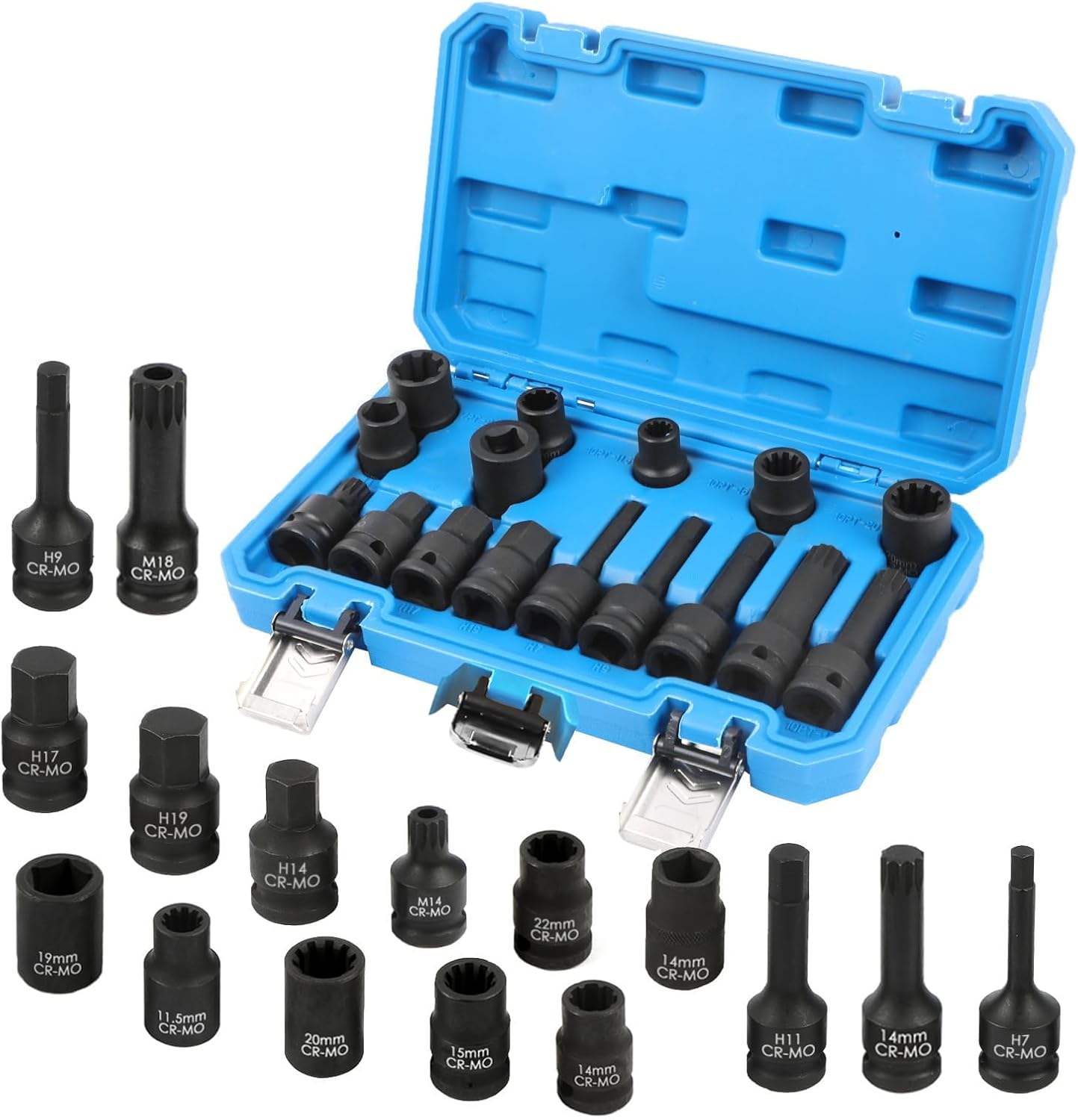Unifizz 16PCS Brake Calipers Socket Set - Heavy Duty CR-MO Steel Brake Adjusting Tool - Compatible with Audi/for Porsche/for VW/for BMW/for Ford