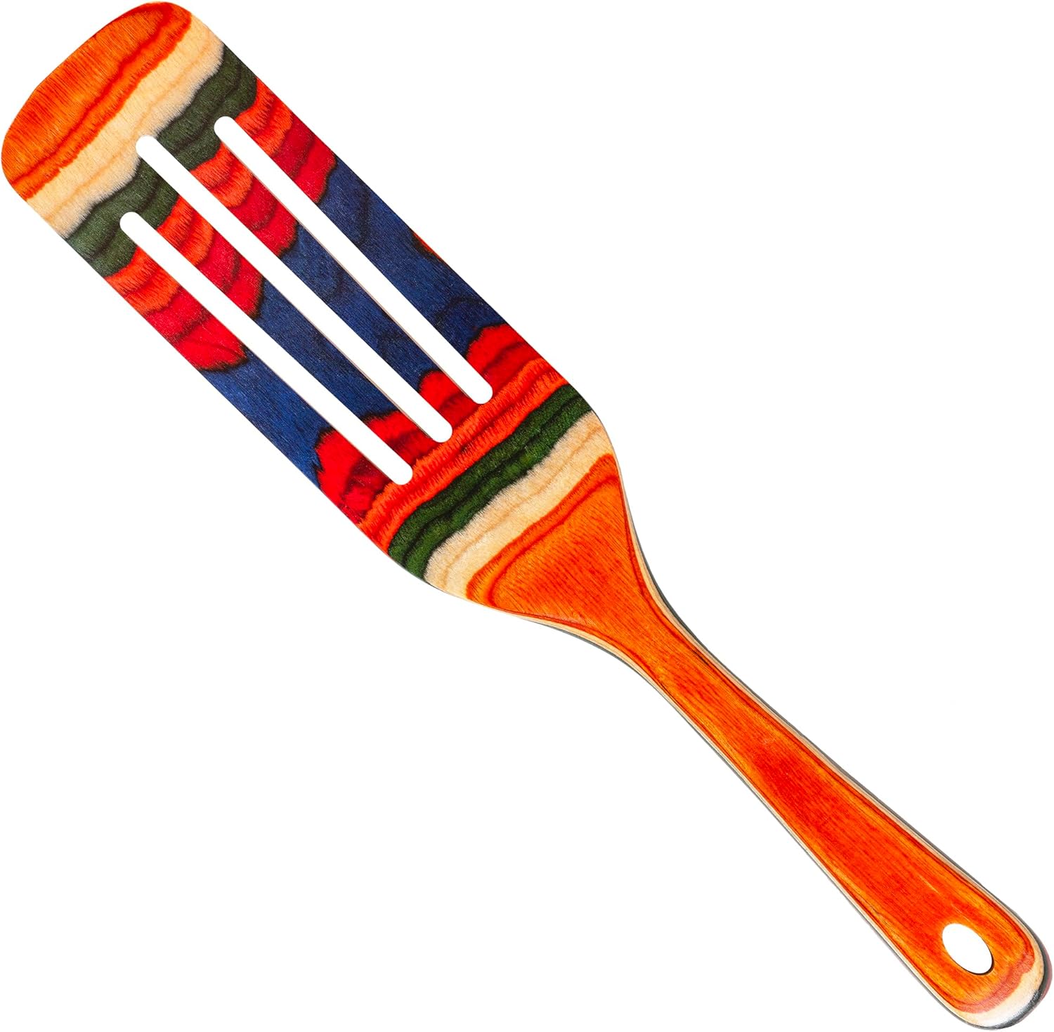 Baltique Marrakesh Collection 13" Wooden Spurtle Spatula – Colorful Birch Wood Cooking Utensil, Nonstick Safe, Versatile Stirring & Serving Tool