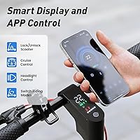 Vista 22 de Patinete eléctrico para adultos y niños grandes, alcance de 23/21 millas, velocidad máxima de 22/18 MPH, potente motor de 650/500/350 W, neumáticos