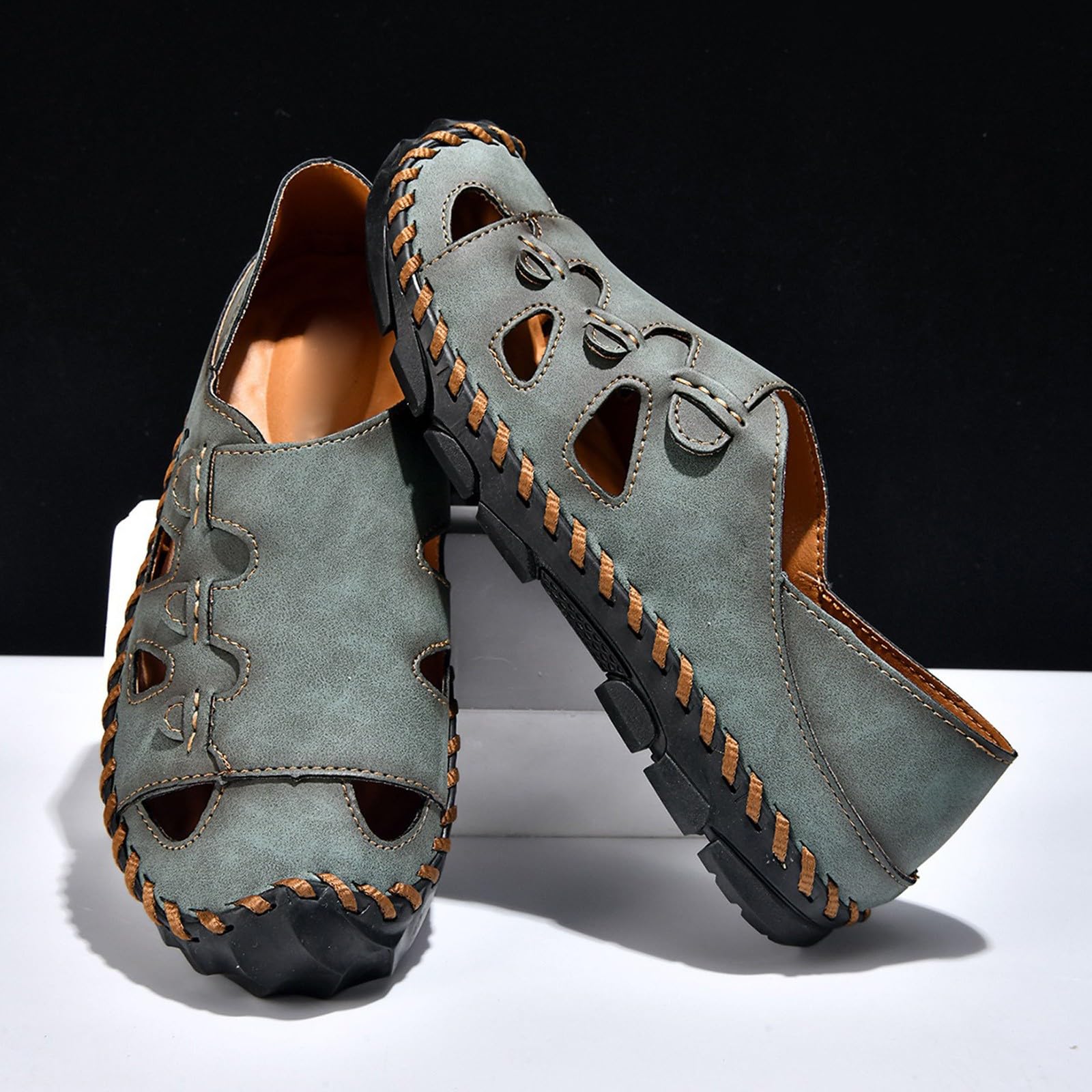 Sandalias Verano Hombre-Sandalias de verano con punta abierta, transpirables, informales, para caminar, ligeras, para la playa, cómodas para viajar.