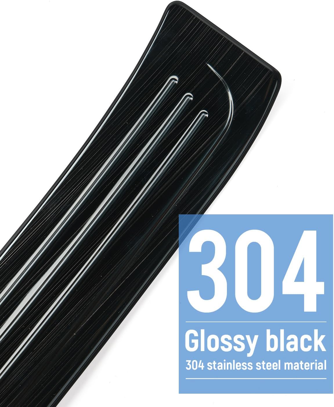 for 2025 2024 2023 2022 2021 2020 Toyota Highlander Rear Trunk Bumper Protector Guard, Unti-Scratching Protector for Highlander Cover Trim Black Stainless Steel, Wholly Wrapped Style -Exterior Black