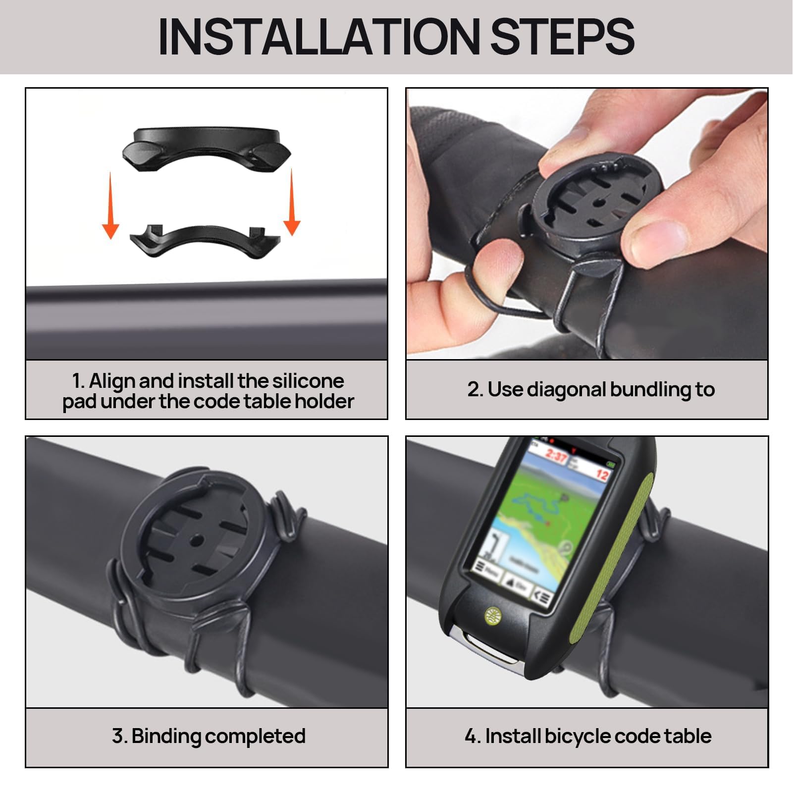 Lot De 2 Supports GPS Huybaa Pour Garmin Edge - Compatible 130/200/500/510/520/530/800/810/1000 - Guidon 22-40mm - ABS