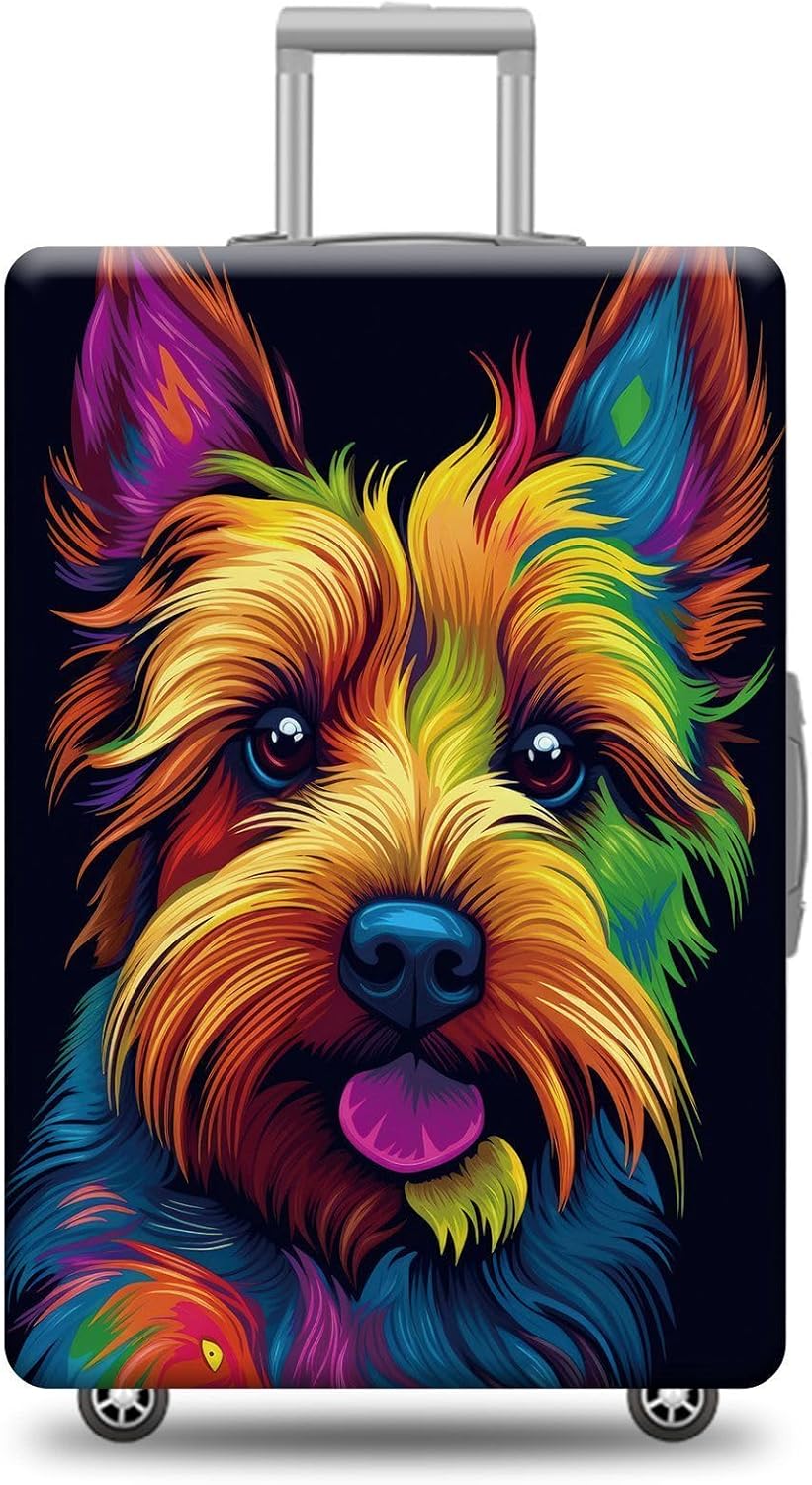 Personalized Dog Luggage Cover Australian Terrier Dog Suitcase Cover Funny Animal Travel Luggage Covers Washable Elastic Suitcase Baggage Protector For Pet Lovers Style 2