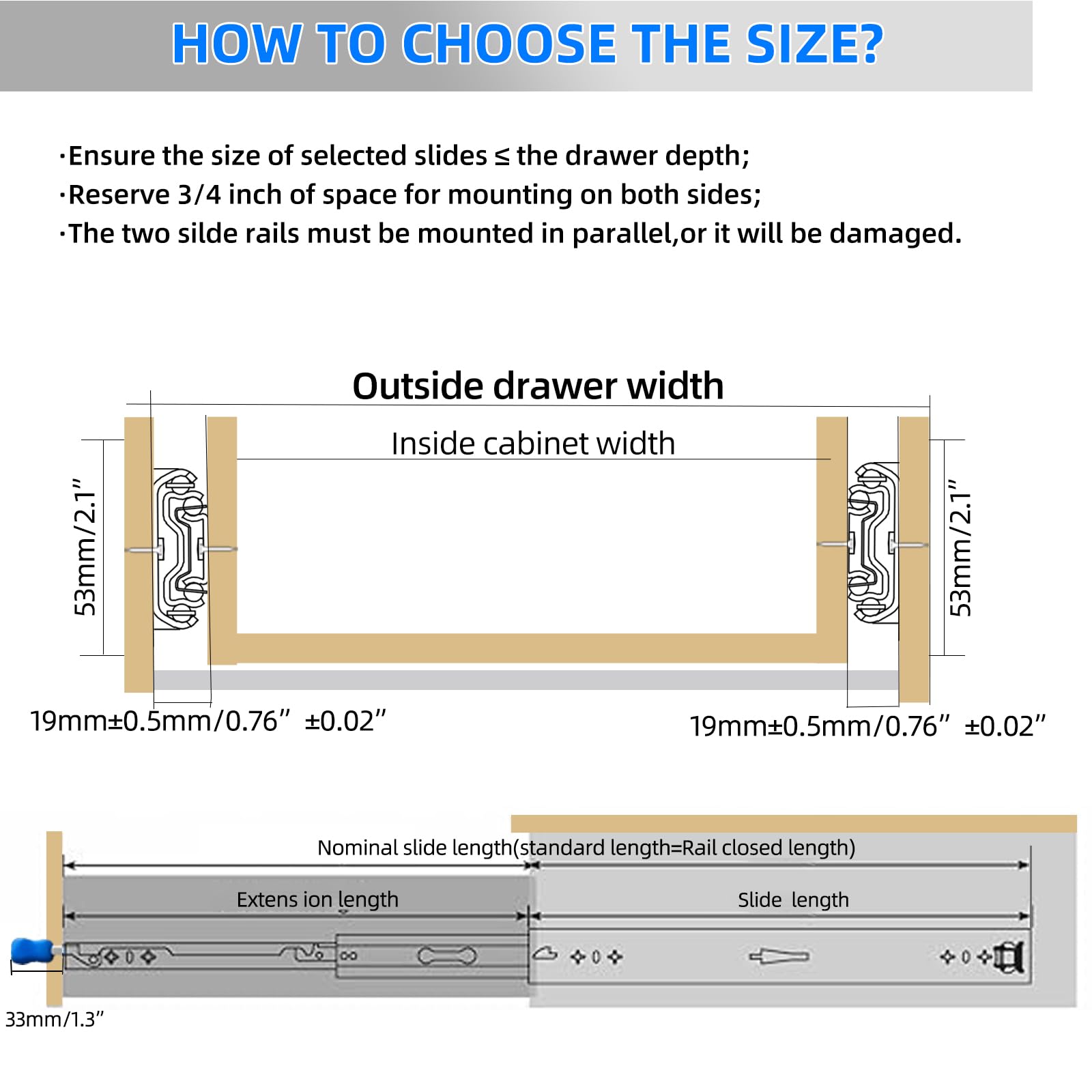 SLIDEWAY 118 kg Heavy Duty blocco cassetto scorrevole scorrevole 45,7 cm estensione completa cuscinetti a sfera guide guide armadi binari cassetta degli attrezzi RV – 1 coppia (W53Lock) 45,7 cm