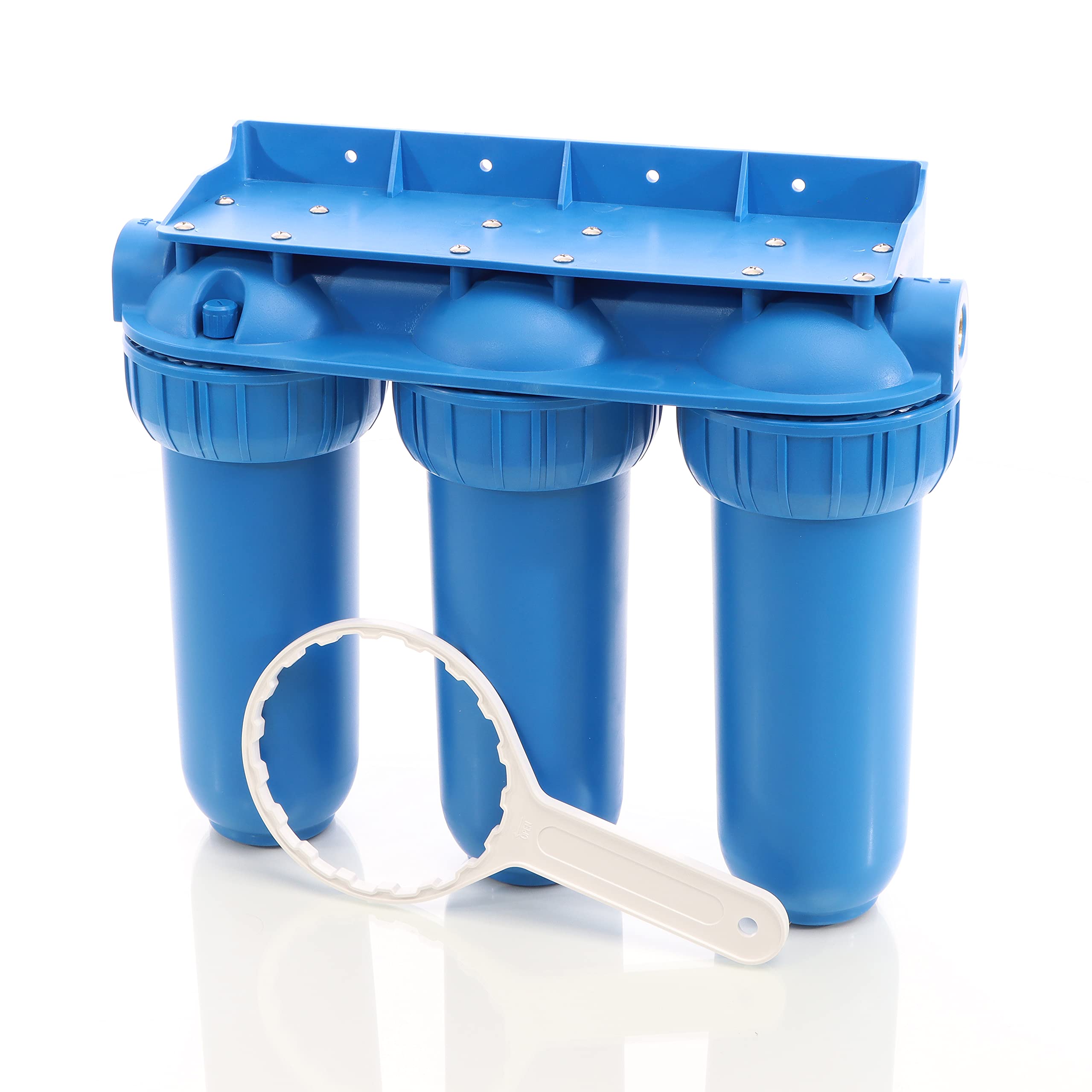 Naturewater NW-BR10B5 Filtre à eau potable à 3 étapes – 400 x 145 x 350 mm – 26,16 mm (3/4") – 360 l/h – avec Filtre à sédiments et bloc de charbon actif – Purification Filtration