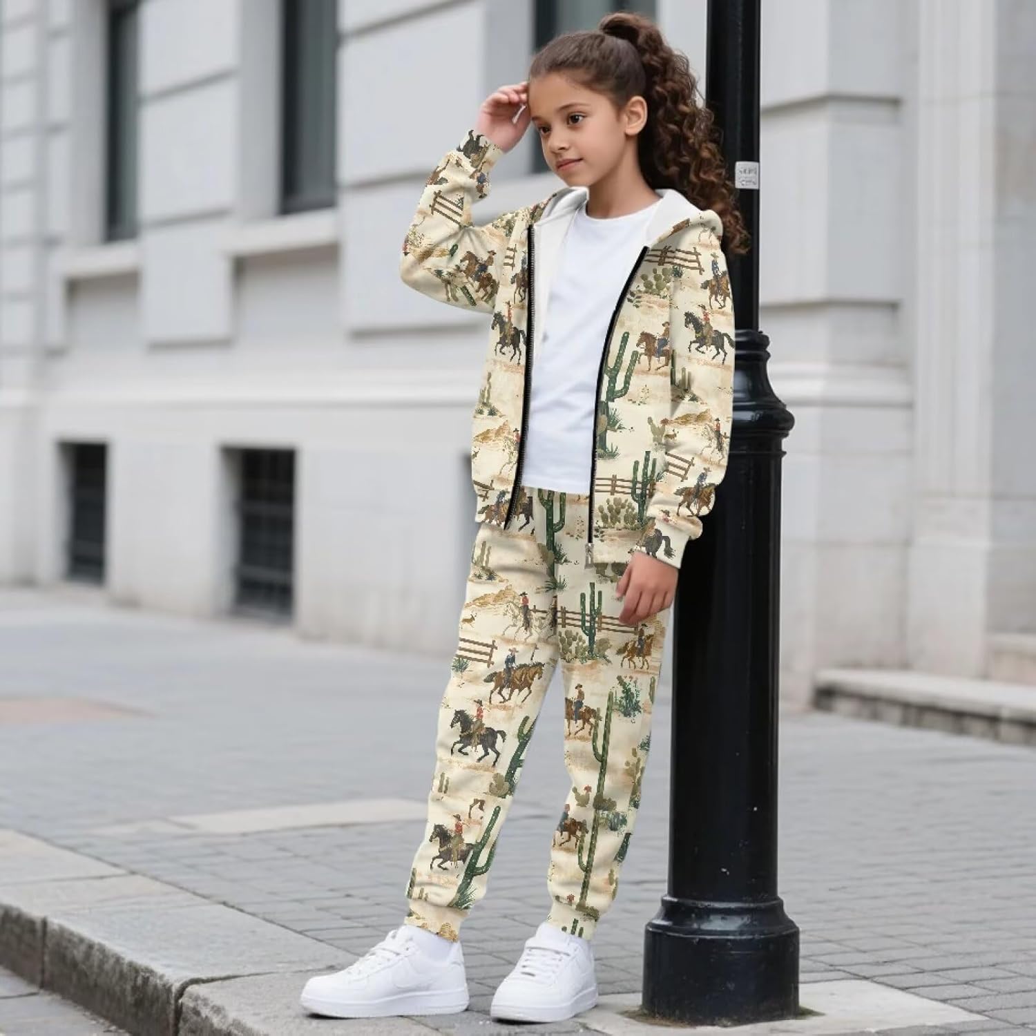 Girls 2 Piece Tracksuit Athletic Sweatsuits Sets Hooded Sweatshirt and Jogger Sweatpants Clothing Sets 6-16Y
