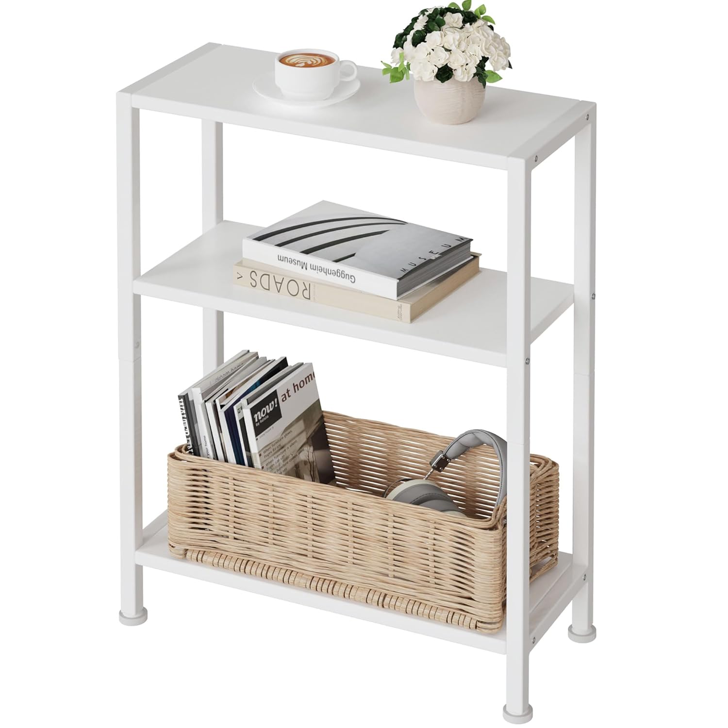 Vantimo 3-Tier Side Table Small End Table Sofa Side Table for Narrow Spaces Slim End Table Skinny Nightstand